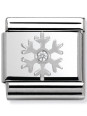Maillon Nomination classic flocon et oxyde en Argent
