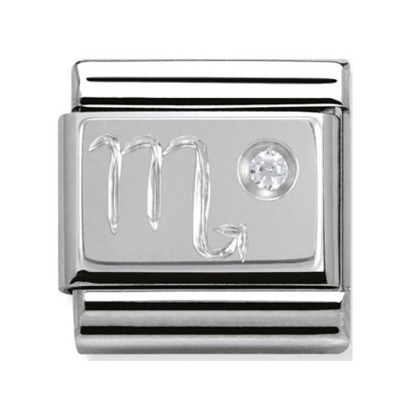 Maillon Nomination classic Scorpion en Argent et oxyde de zirconium