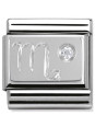 Maillon Nomination classic Scorpion en Argent et oxyde de zirconium