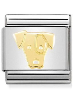 Maillon Nomination classic chien jack Russel en Or