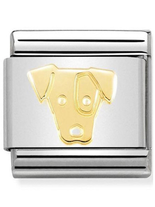 Maillon Nomination classic chien jack Russel en Or
