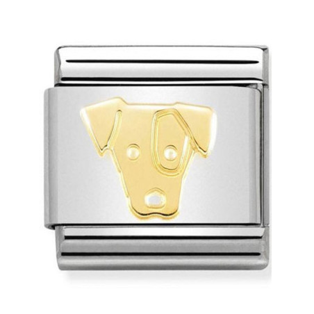 Maillon Nomination classic chien jack Russel en Or