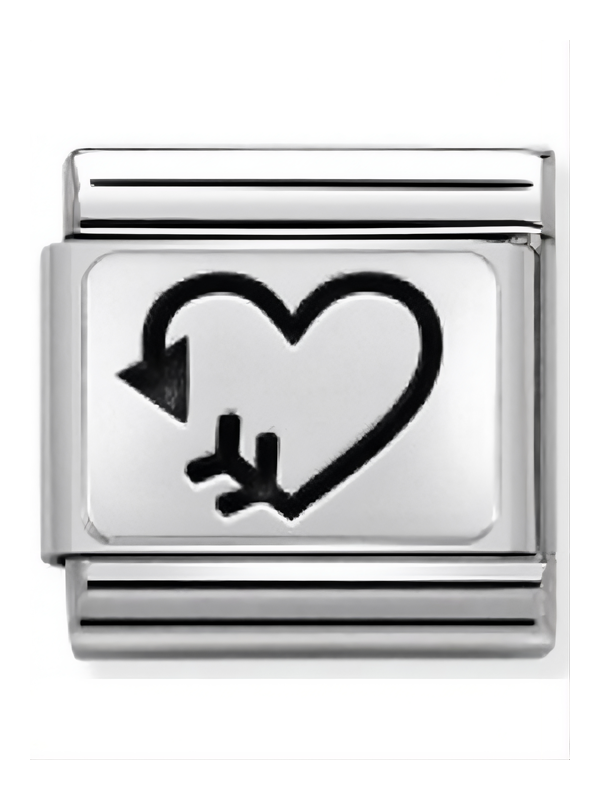 Maillon Nomination classic Argent coeur et flêche