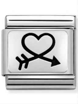 Maillon Nomination classic Argent coeur et flêche