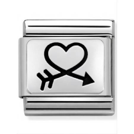Maillon Nomination classic Argent coeur et flêche