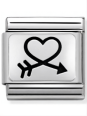 Maillon Nomination classic Argent coeur et flêche