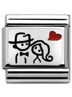 Maillon Nomination classic Argent amoureux