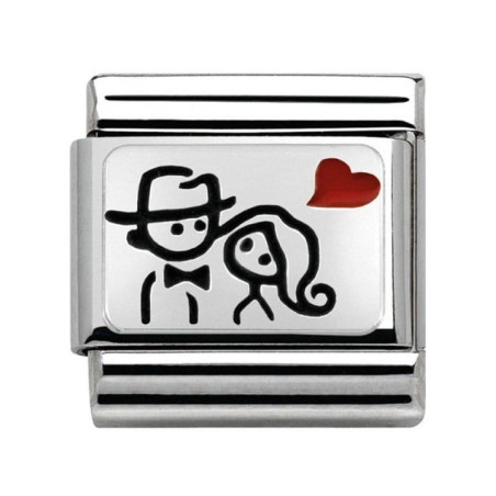 Maillon Nomination classic Argent amoureux