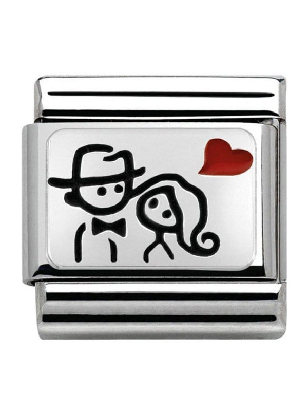 Maillon Nomination classic Argent amoureux