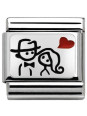 Maillon Nomination classic Argent amoureux
