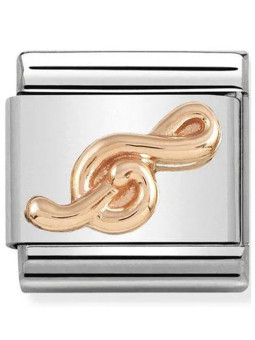 Maillon Nomination classic relief clé de sol Or rose