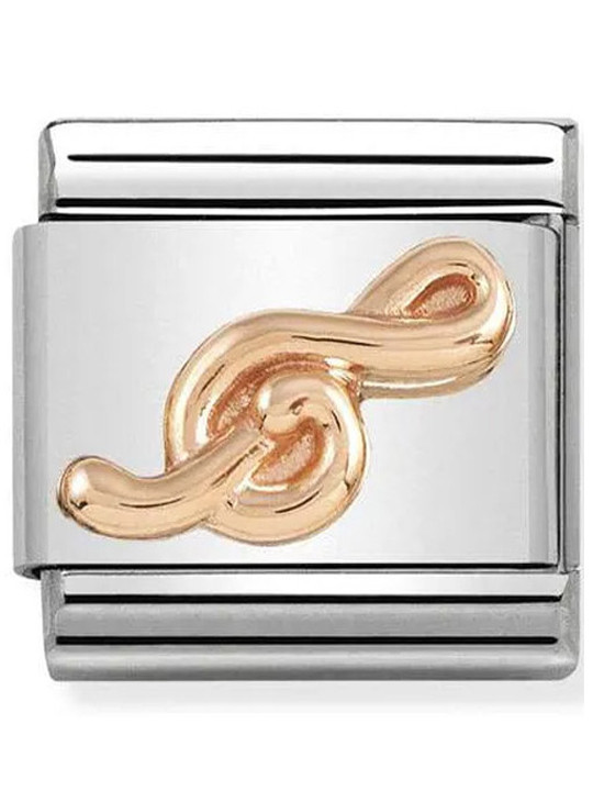 Maillon Nomination classic relief clé de sol Or rose