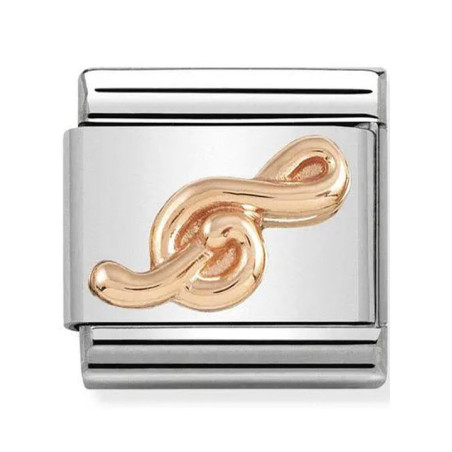 Maillon Nomination classic relief clé de sol Or rose