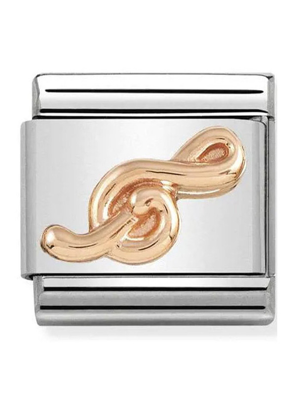 Maillon Nomination classic relief clé de sol Or rose