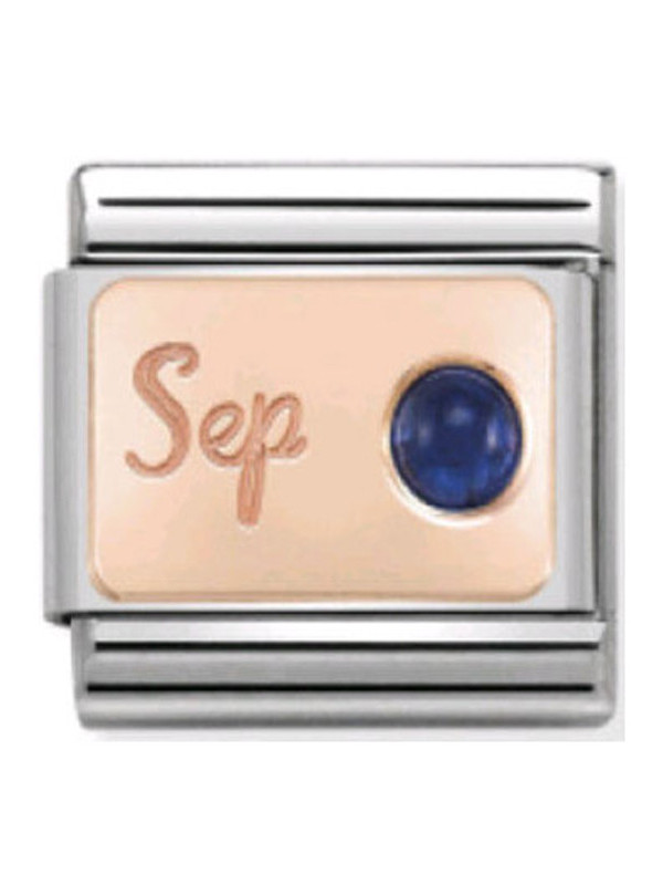 Maillon Nomination classic mois de Septembre et Saphir en Or rose