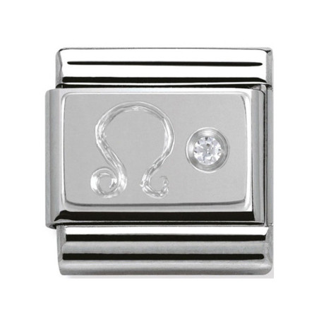 Maillon Nomination classic Lion en Argent et oxyde de zirconium