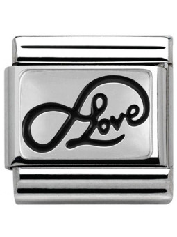 Maillon Nomination classic Argent Love infini