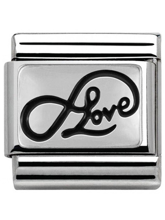 Maillon Nomination classic Argent Love infini