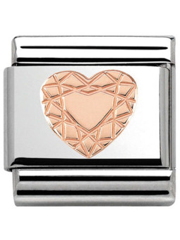 Maillon Nomination classic coeur faceté Or rose