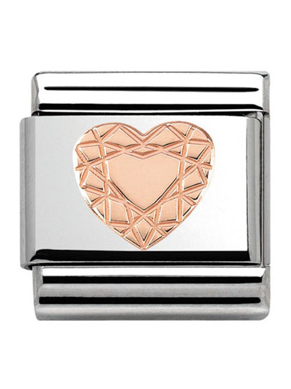 Maillon Nomination classic coeur faceté Or rose