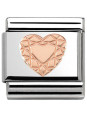 Maillon Nomination classic coeur faceté Or rose