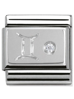 Nomination classic Gémeaux en Argent et oxyde de zirconium