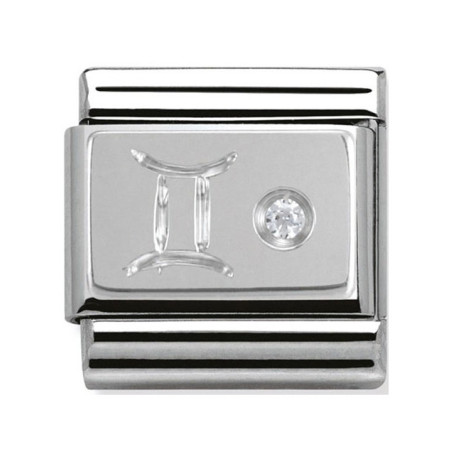 Nomination classic Gémeaux en Argent et oxyde de zirconium