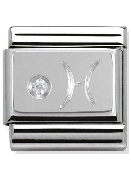 Maillon Nomination classic Poissons en Argent et oxyde de zirconium