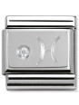 Maillon Nomination classic Poissons en Argent et oxyde de zirconium