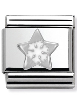 Maillon Nomination classic étoile des neiges en Argent