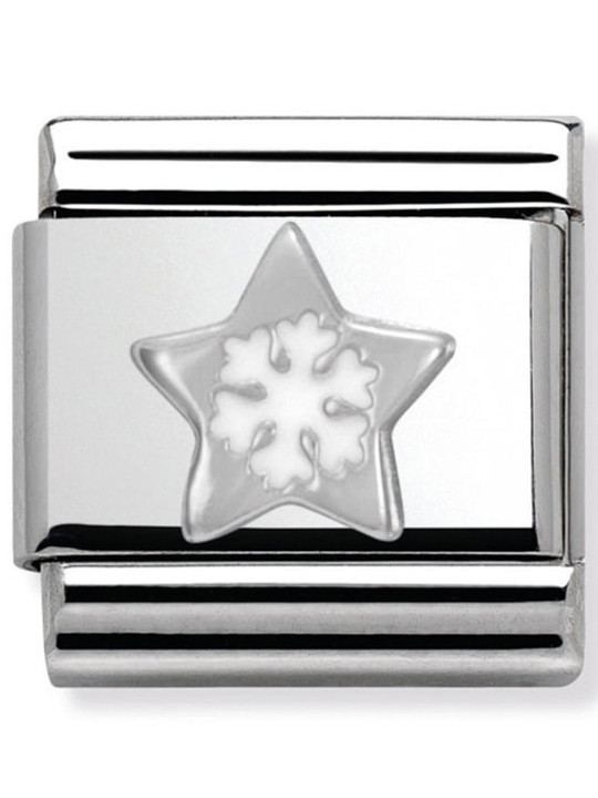 Maillon Nomination classic étoile des neiges en Argent