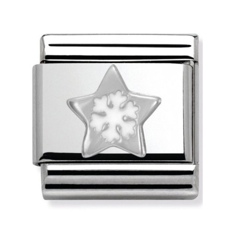 Maillon Nomination classic étoile des neiges en Argent