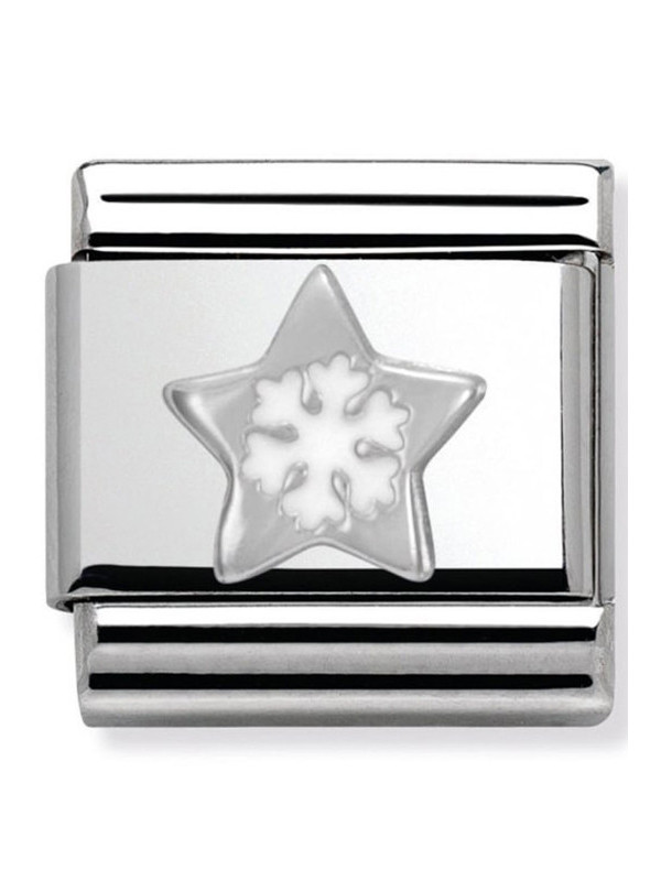 Maillon Nomination classic étoile des neiges en Argent