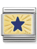 Maillon Nomination classic étoile bleue en or 