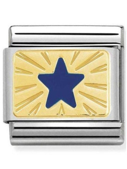 Maillon Nomination classic étoile bleue en or