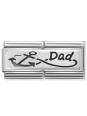 Maillon Nomination classic double Plaque lisse Argent Dad