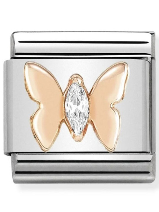 Maillon Nomination classic Papillon en Or rose
