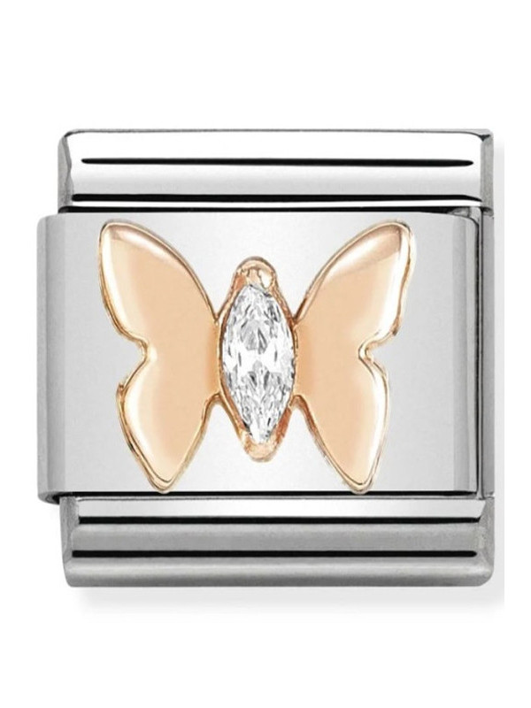 Maillon Nomination classic Papillon en Or rose