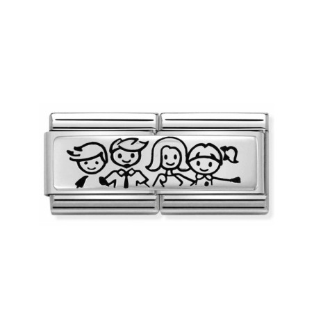 Maillon Nomination classic Famille Parents et deux enfants fille et garçon en Argent
