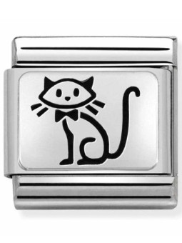 Maillon Nomination classic Animal Chat en Argent