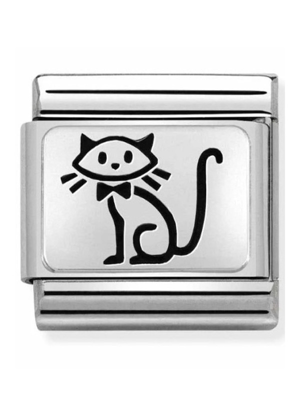 Maillon Nomination classic Animal Chat en Argent