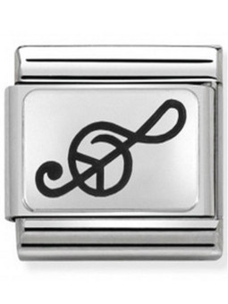 Maillon Nomination classic clé de sol en Argent