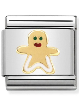 Maillon Nomination classic Petit Biscuit en émail et Or