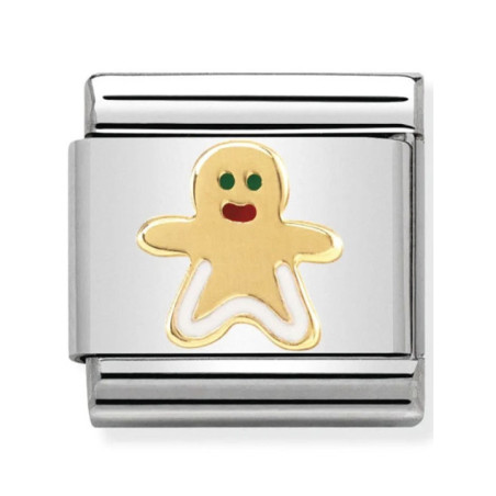 Maillon Nomination classic Petit Biscuit en émail et Or