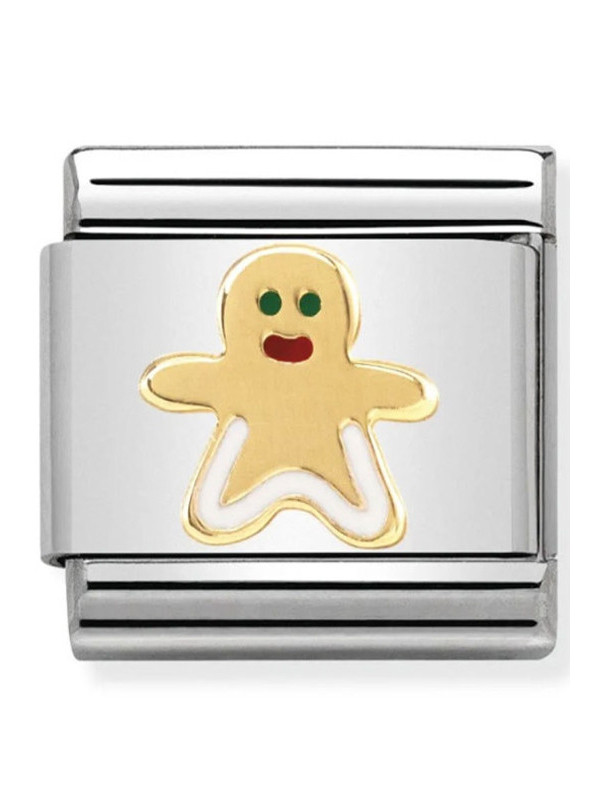 Maillon Nomination classic Petit Biscuit en émail et Or