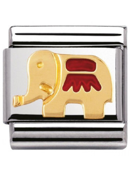 Maillon Nomination classic éléphant rouge