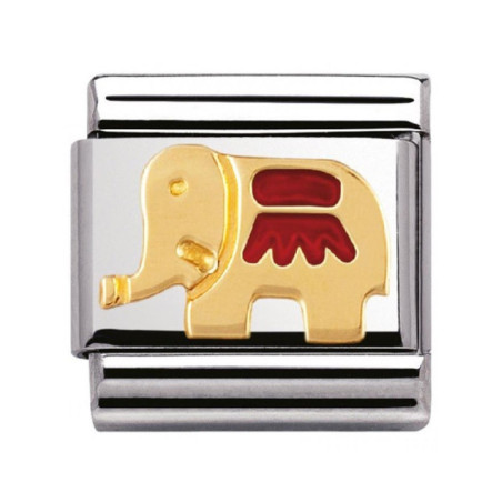 Maillon Nomination classic éléphant rouge