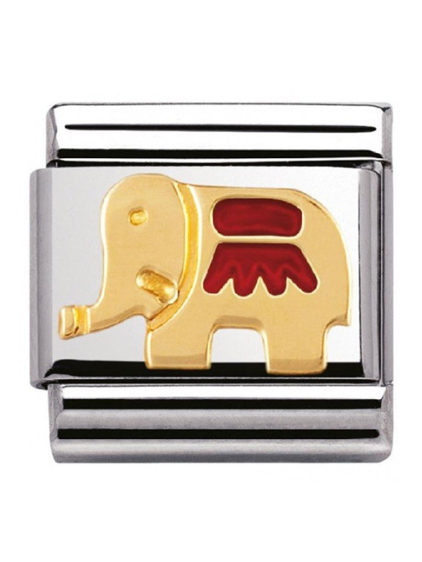Maillon Nomination classic éléphant rouge