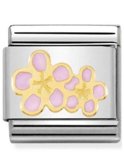 Maillon Nomination classic fleurs de pêcher