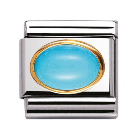 Maillon Nomination classic turquoise ovale
